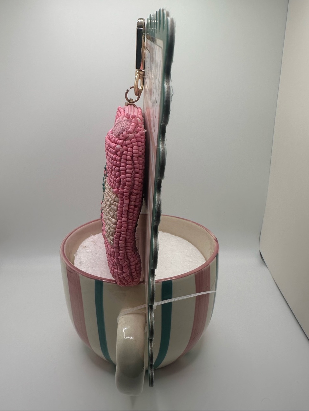 Luna & Sage Pink Beaded Cosmetic Wristlet Pouch - Picture 2 of 6
